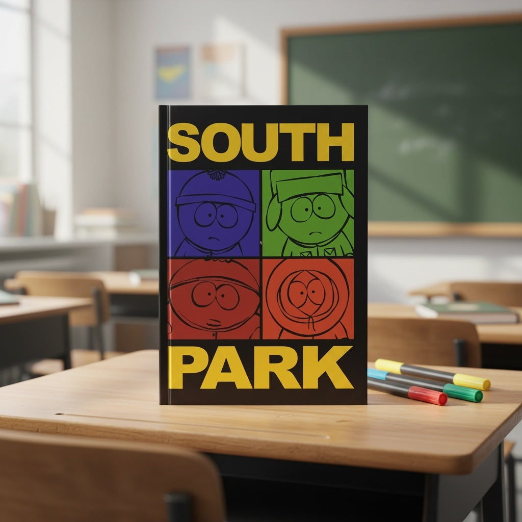 South Park notebook closed cover school desk lifestyle