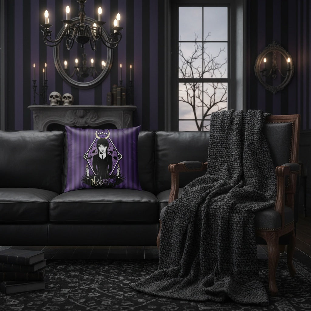 Wednesday Nevermore Academy pillow cushion lifestyle