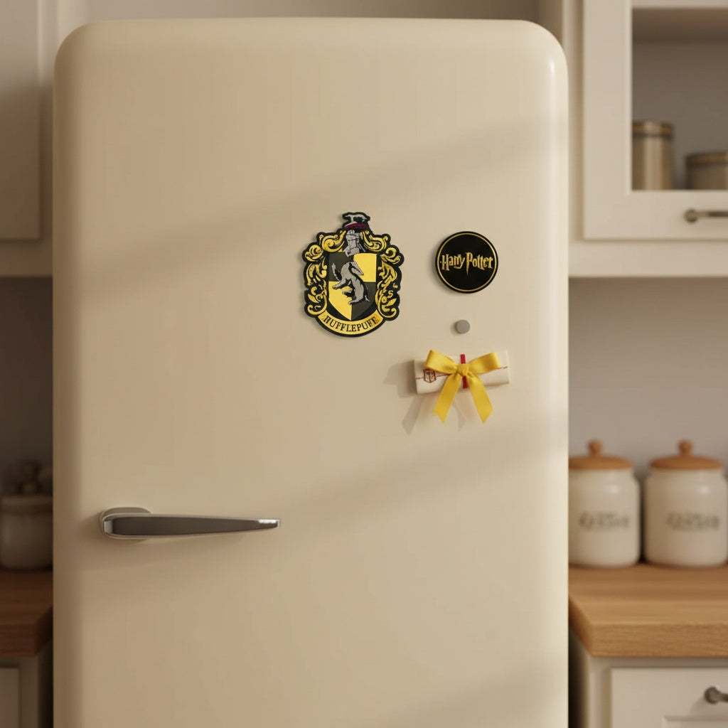 Hufflepuff Crest Magnet — Styling Shot