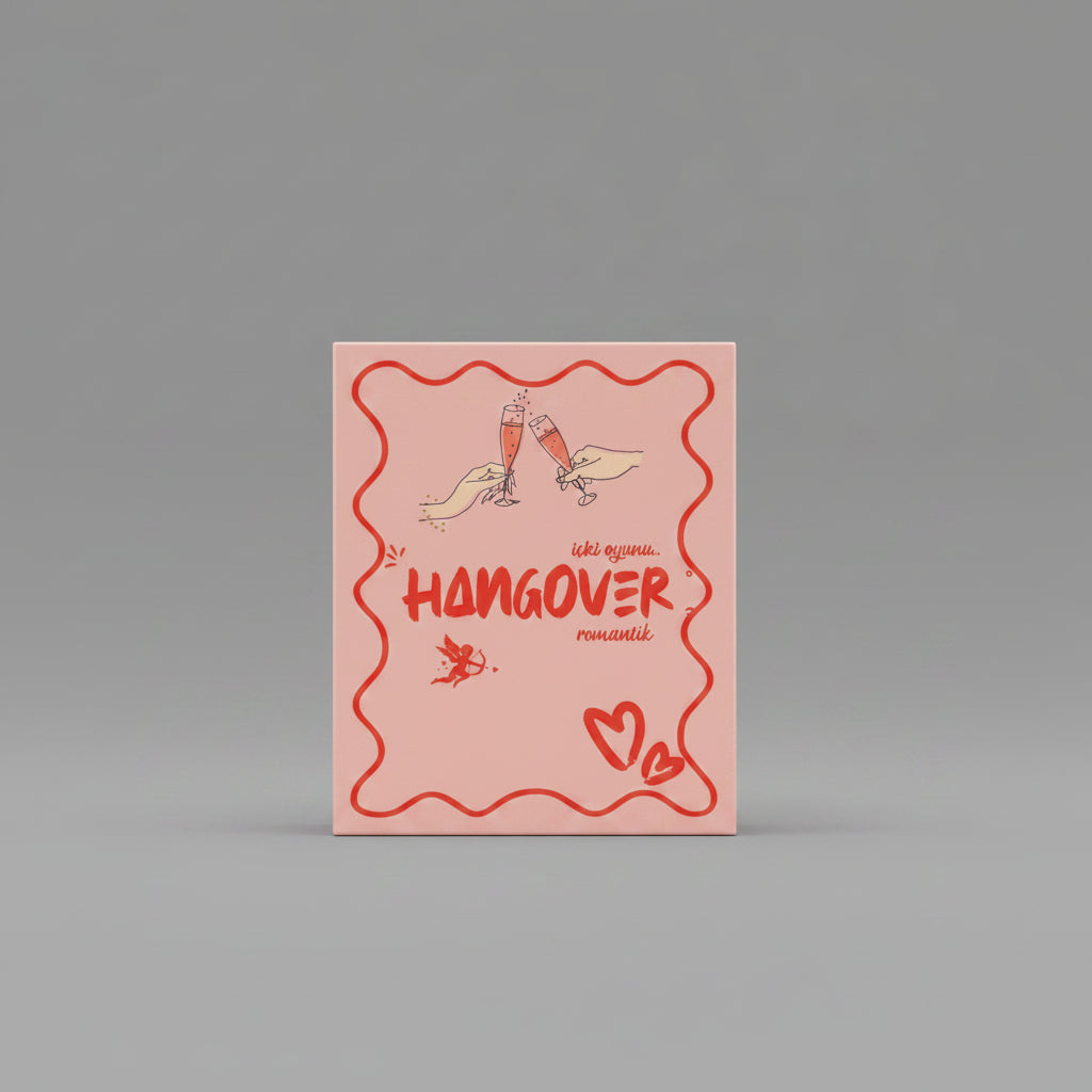 Hangover Romantik pembe içki parti kart oyunu kutusu