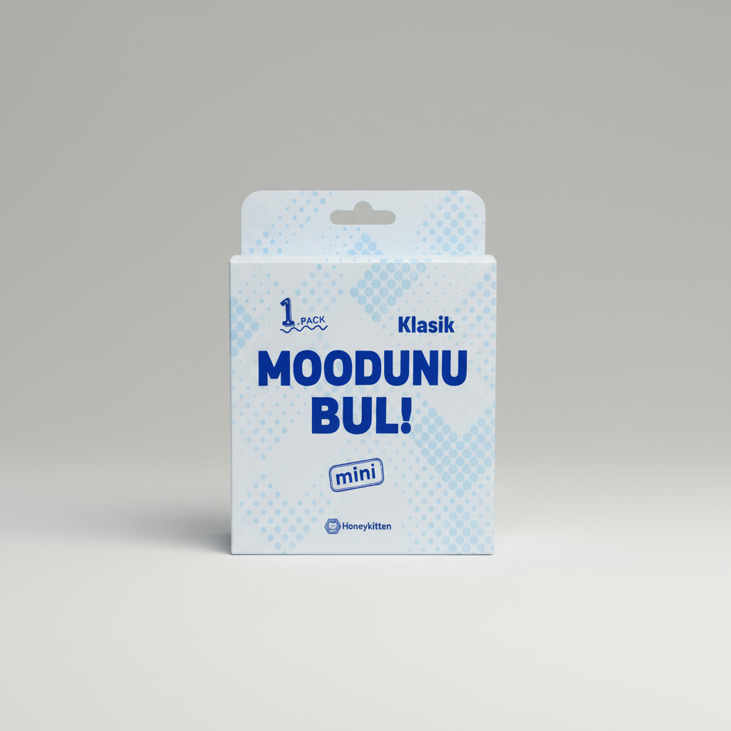 Moodunu Bul! Mini Klasik turkuaz kart oyunu kutusu