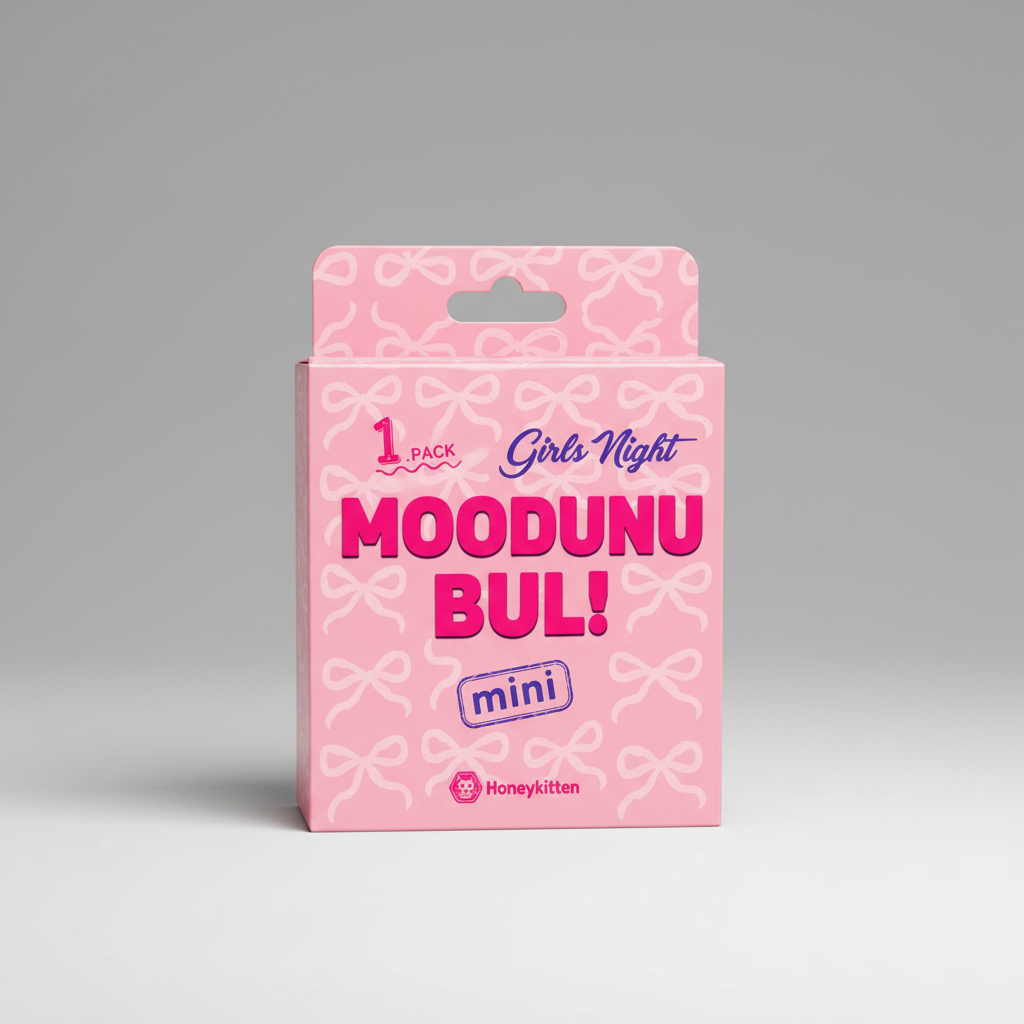 Moodunu Bul! Mini Girls Night pembe kart oyunu kutusu
