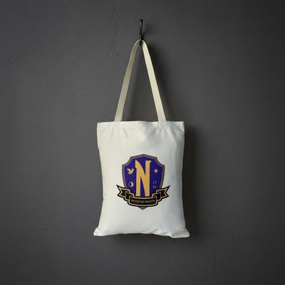 Wednesday Nevermore Academy tote bag lifestyle