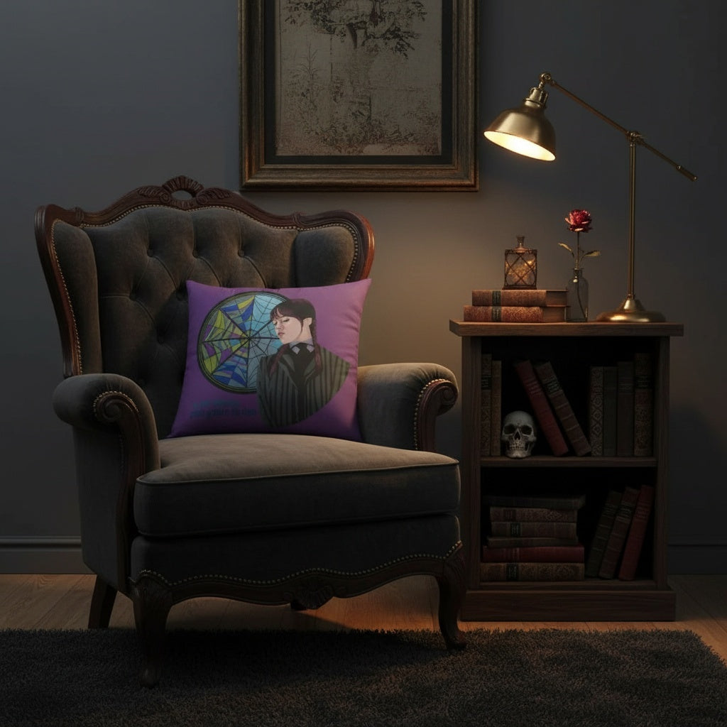 Wednesday Colourful Window pillow cushion lifestyle gothic