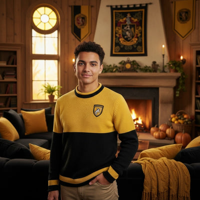Harry Potter Hufflepuff Jumper lifestyle photography common room