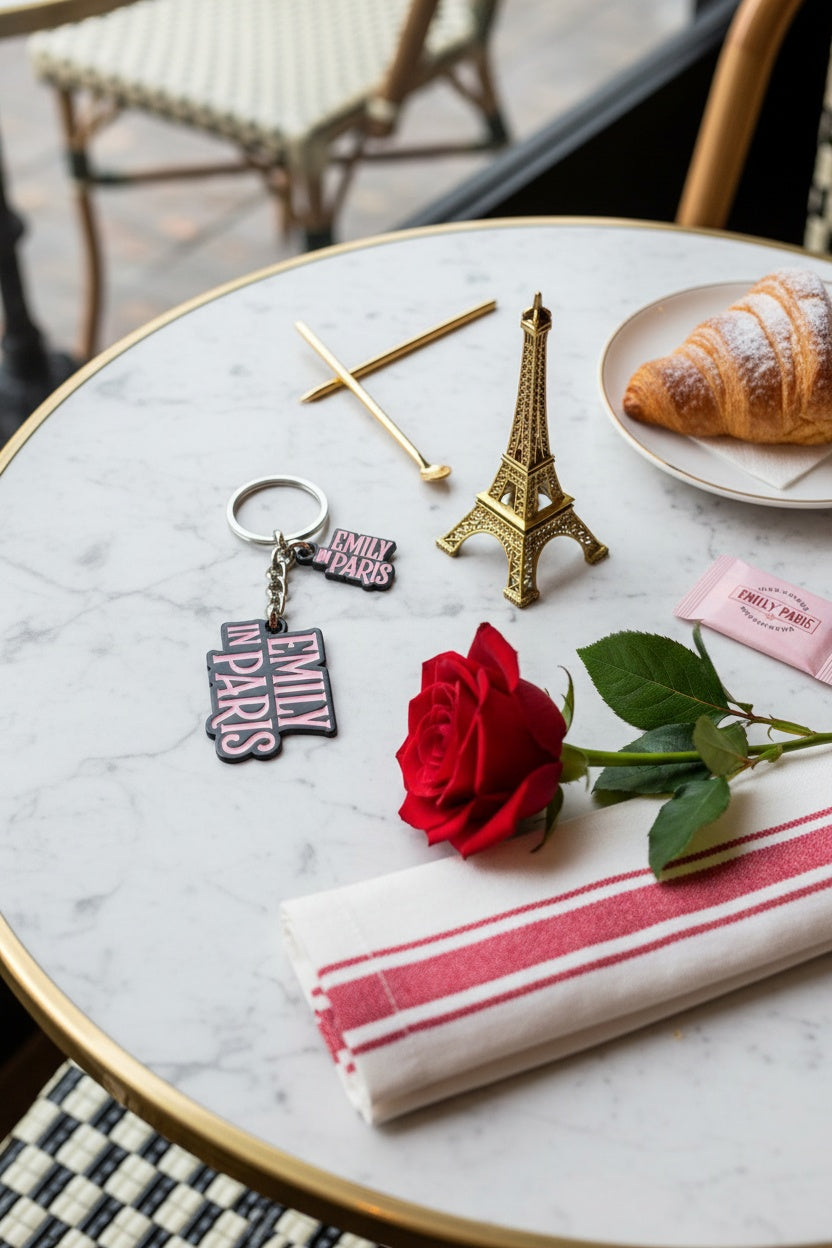 Emily in Paris Logo Anahtarlık — Styling Shot
