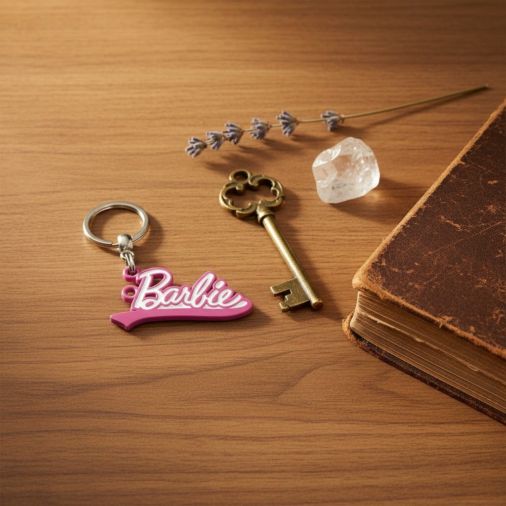 BARBİE ANAHTARLIK  PEMBE BEYAZ (2)