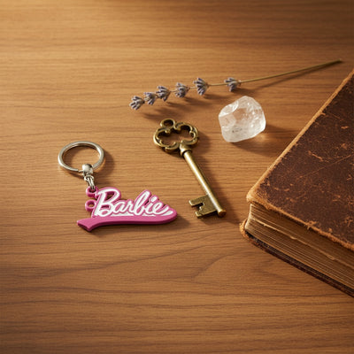 BARBİE ANAHTARLIK  PEMBE BEYAZ (2)
