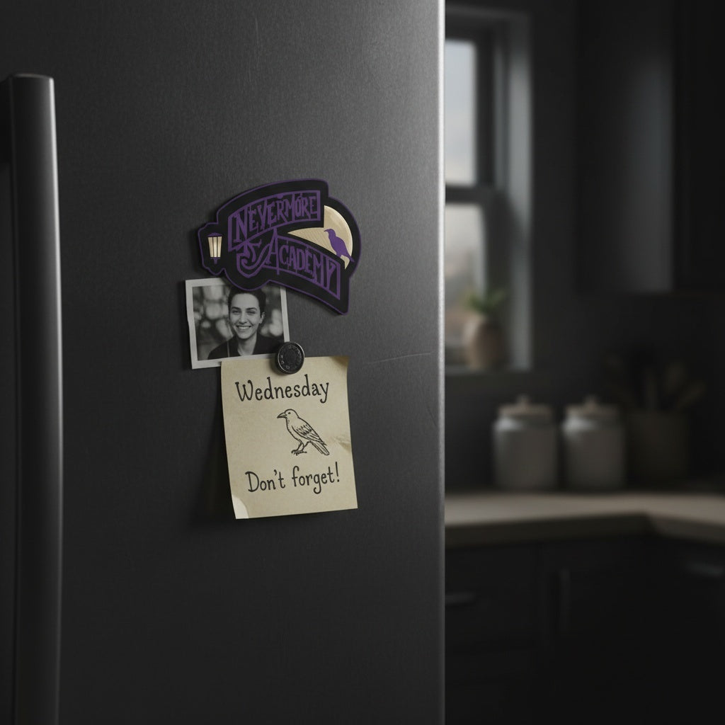 Wednesday Nevermore Academy magnet lifestyle fridge