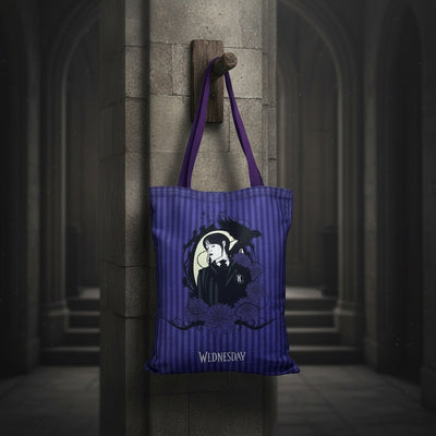 Wednesday portrait tote bag lifestyle gothic