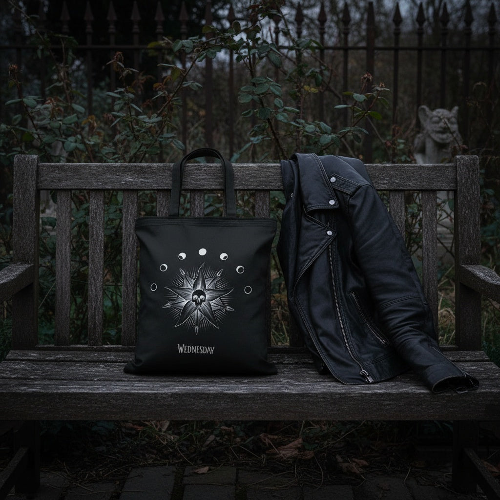 Wednesday Nightshade Society tote bag lifestyle gothic