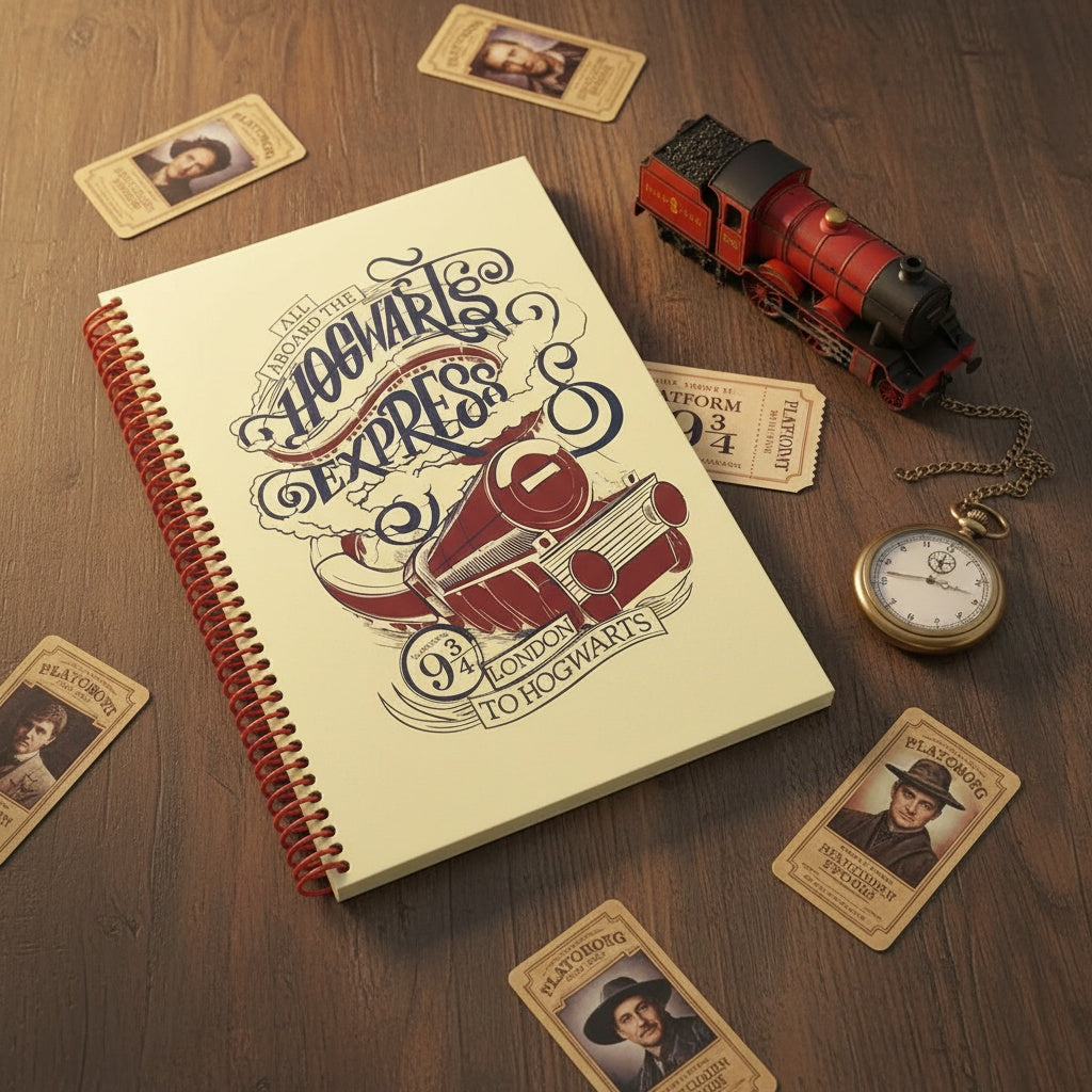 Hogwarts Express Spiralli Defter — Styling Shot