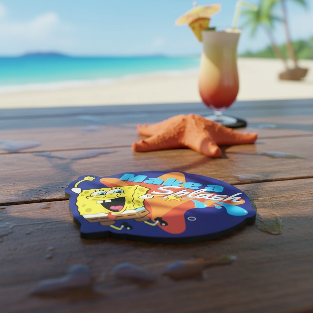 Sponge Bob Make a Splash Bardak  Altlığı (2)