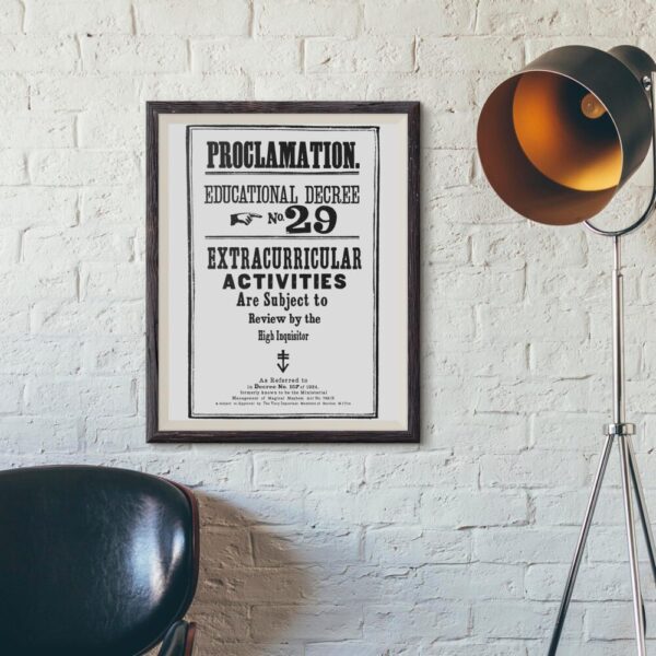 Hogwarts Proclamation No 29 30×42 cm A3 Lisanslı Kuşe Kağıt HD Baskı