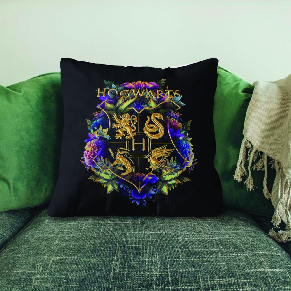 Hogwarts Logo Yastık 40x40 cm Leke Tutmayan Elyaf Kumaşlı