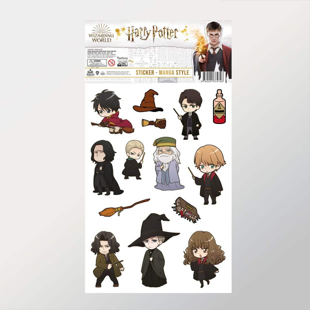 Harry Potter Karakterleri Manga Style Sticker Set HD Baskılı